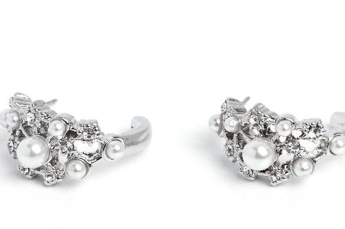 Pearl Cluster Statement Earrings