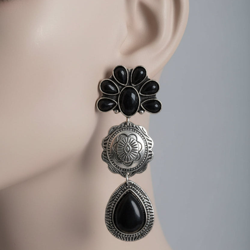 Black Stone Earrings