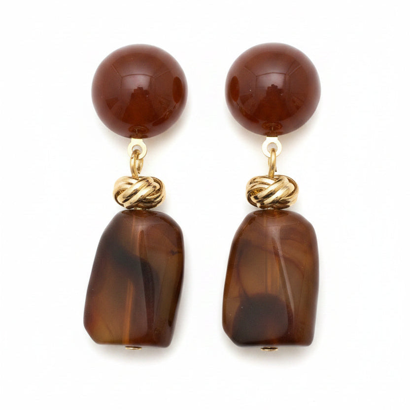 Brown Acrylic Earrings