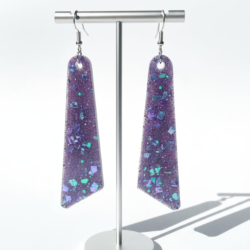 Midnight Glow Long Drop Earrings
