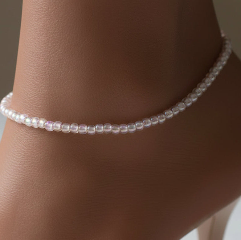 Blush Glow Beaded Anklet