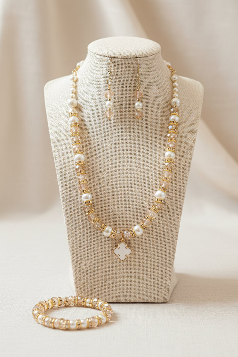 Blush Princess Flower Girl Jewelry Set