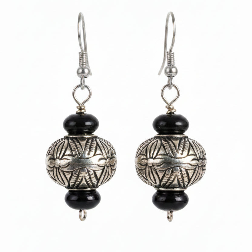 Tribal Silver Statement Earrings