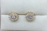 Gold Sunflower Earrings