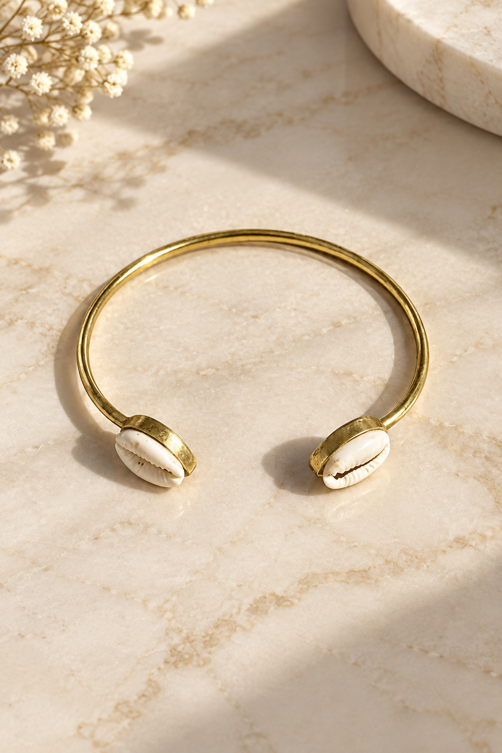 Open Cuff Cowrie Bracelet