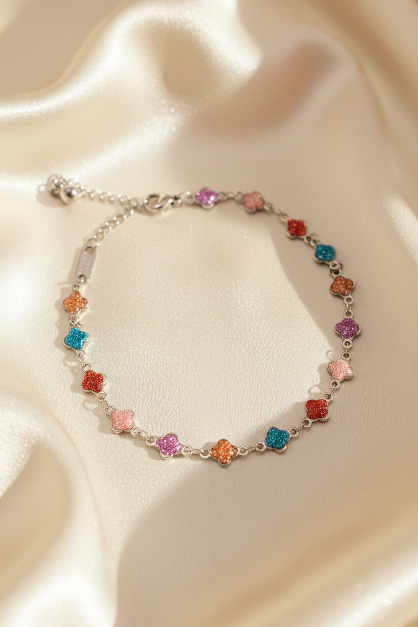 Rainbow Clover Sparkle Bracelet/Anklet