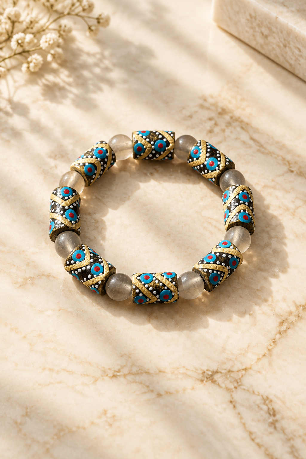Recycled Glass Stone Bracelet