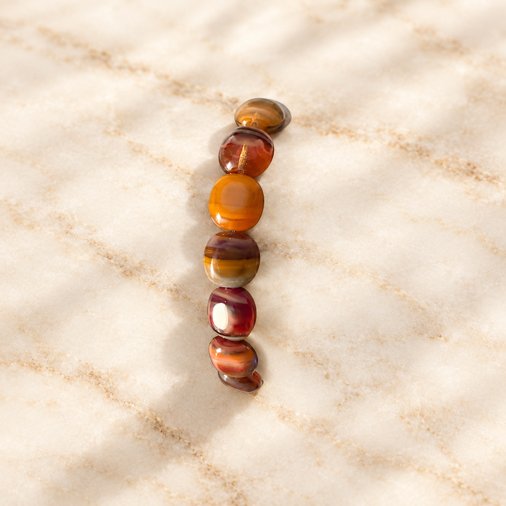 Second bracelet photo on cream marble
