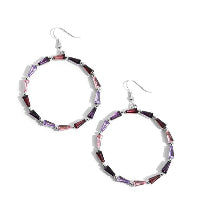 Multicolor Crystal Geometric Hoop Earrings