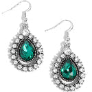 Emerald Green Vintage Glam Drop Earrings