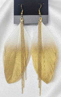 Feather & Chain Boho Earrings