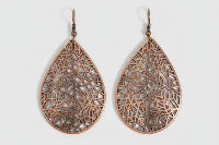 Filigree Leaf Teardrop Earrings