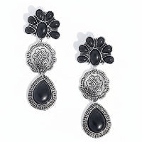 Black Stone Southwestern Statement Earrings