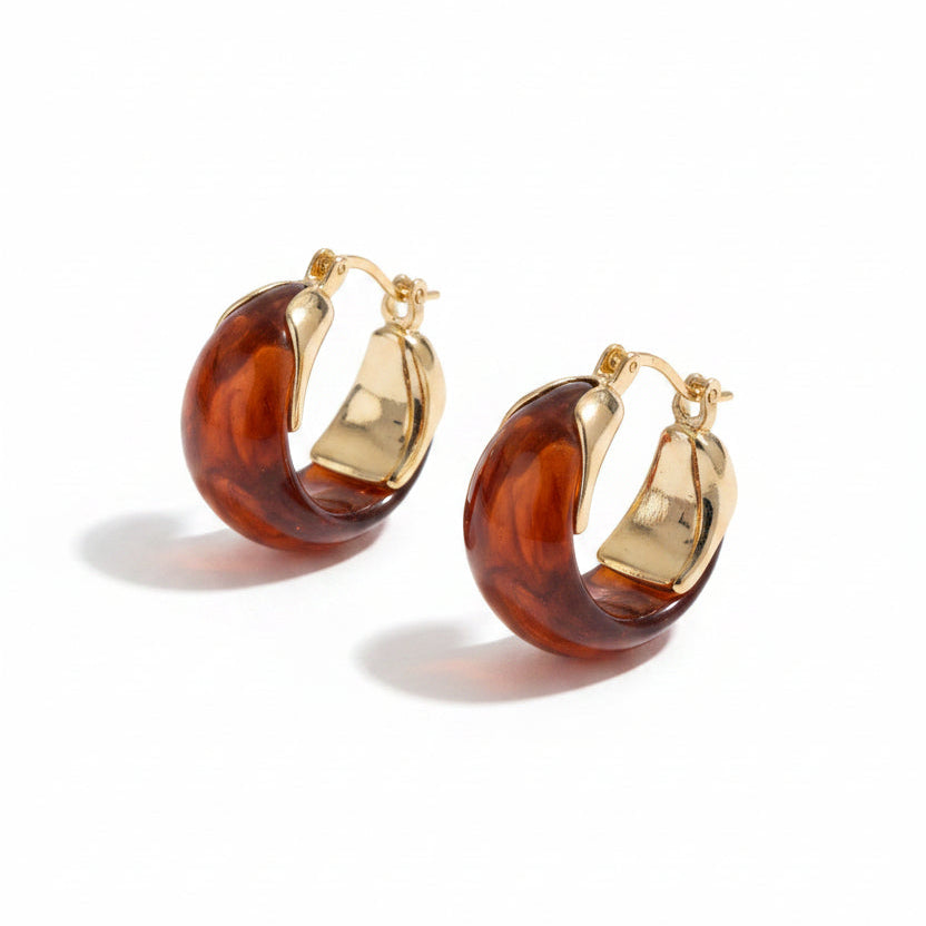 Golden Tortoise Hoop Earrings