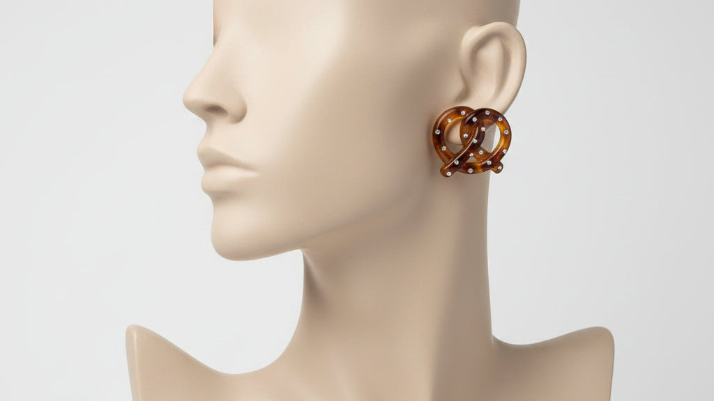 Amber Sparkle Statement Earrings