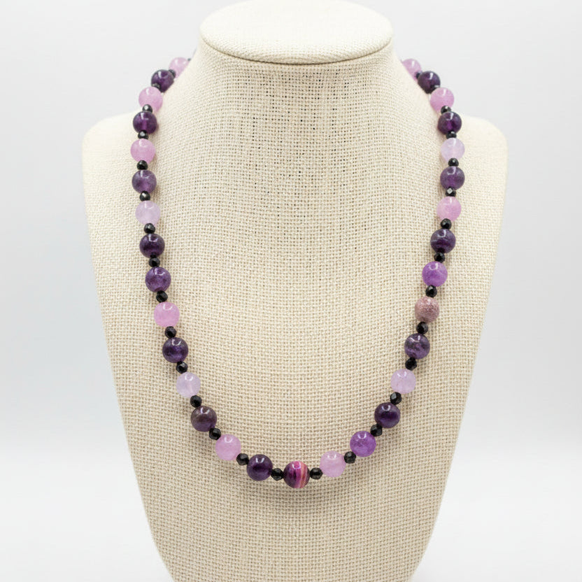 Mixed Purple Natural Stone Necklace