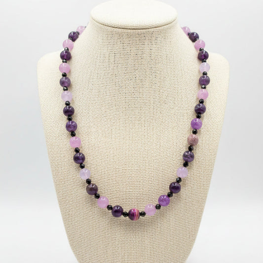 Mixed Purple Natural Stone Necklace