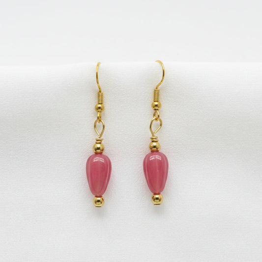 Rose Stone Teardrop Earrings