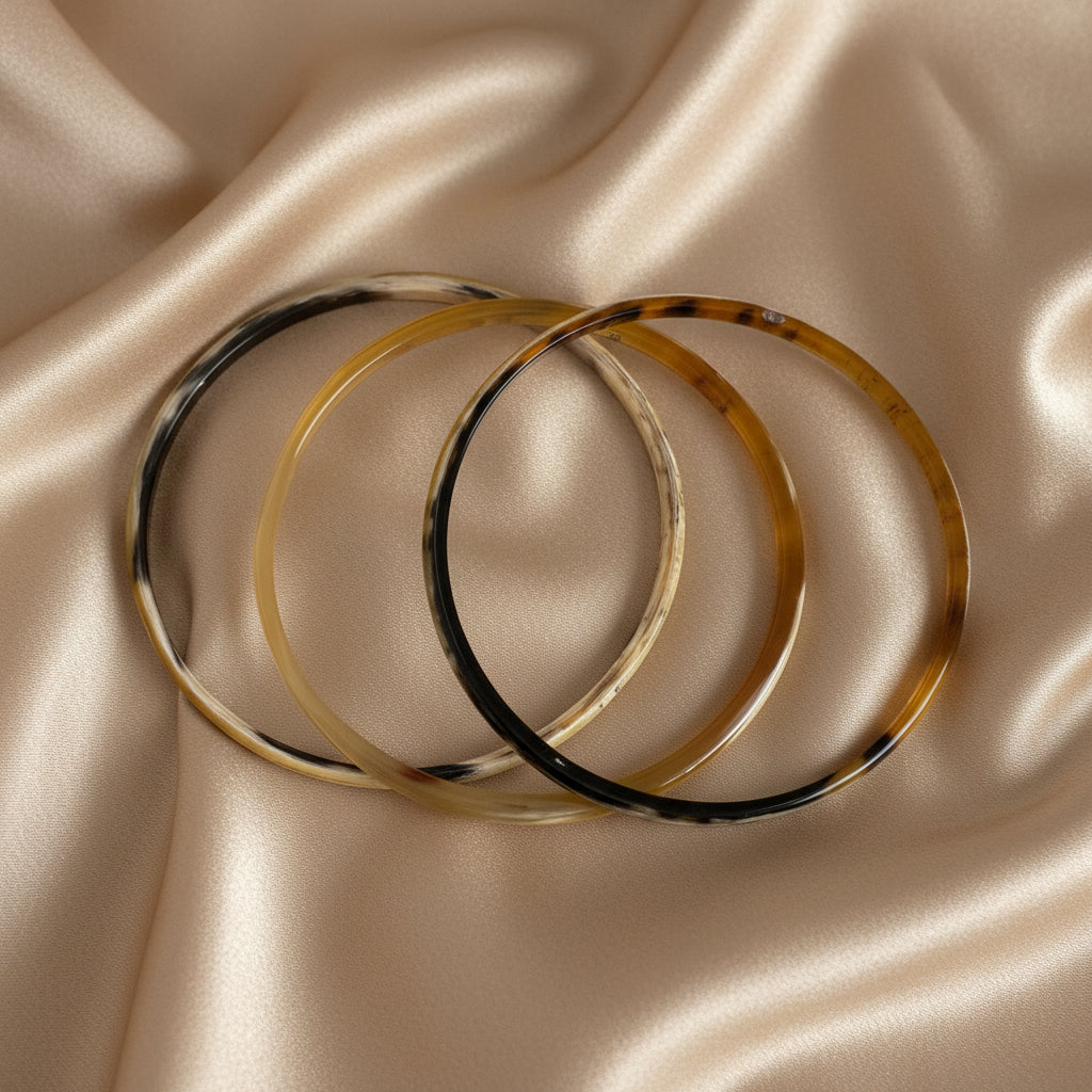 Natural Buffalo Horn Bangle Set