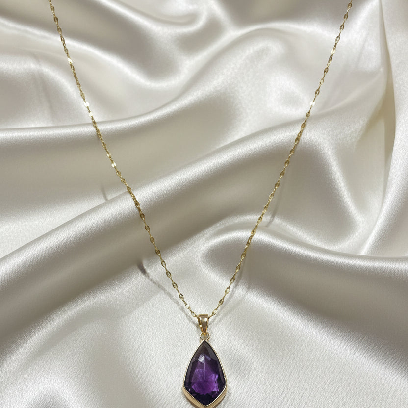 Amethyst Teardrop Necklace
