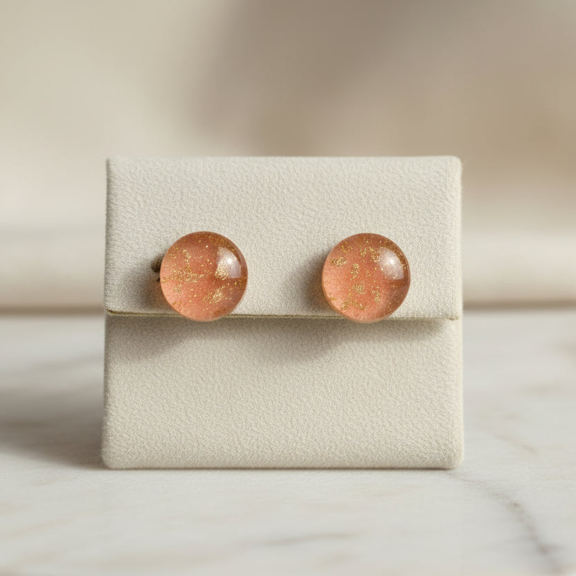 Amber Glow Resin Studs