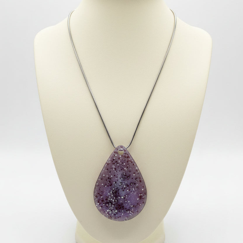 Reversible  Resin Teardrop Necklace