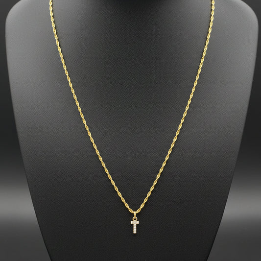 Dainty Gold Initial Necklace (T)