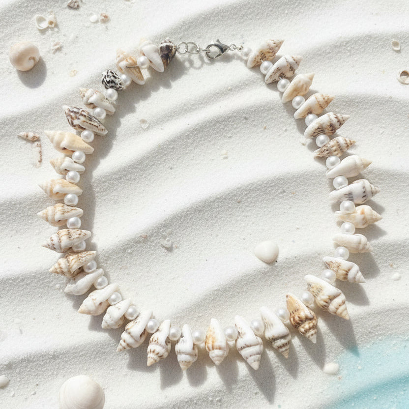 Handmade Seashell & Pearl Anklet