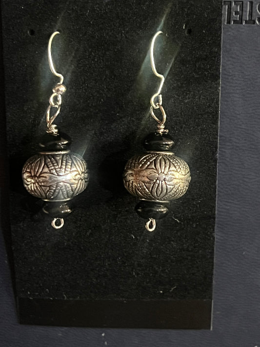 Tribal Silver Statement Earrings