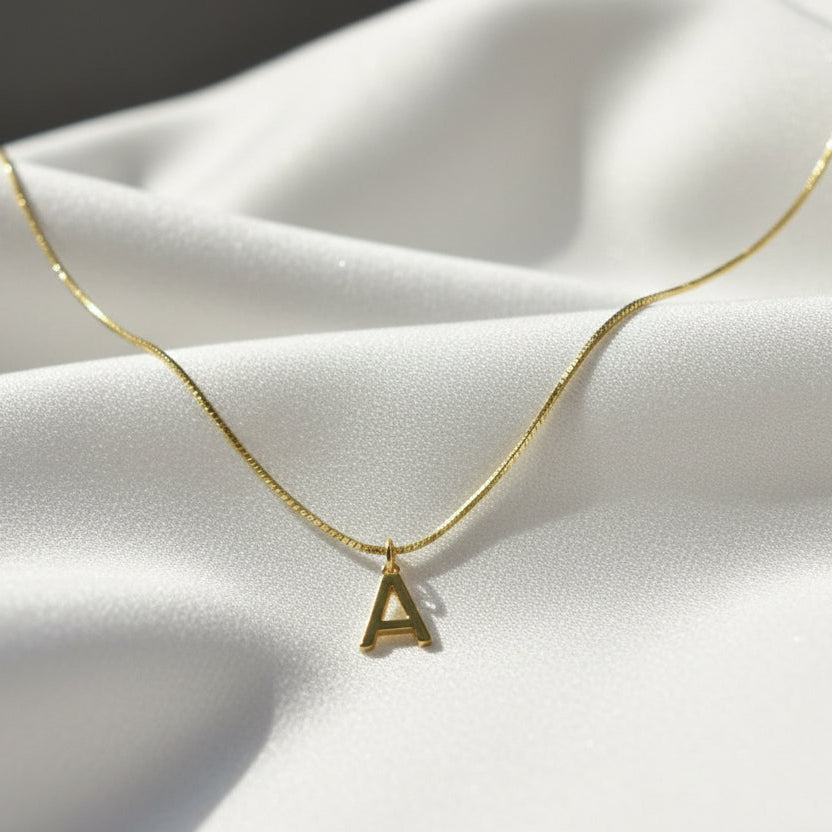 Gold Plated Initial Necklace (A)
