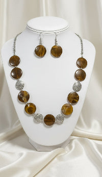 Golden Mocha Statement Necklace Set