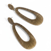 Textured Oval Statement Earrings