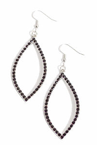 Black Rhinestone Double Teardrop Earrings