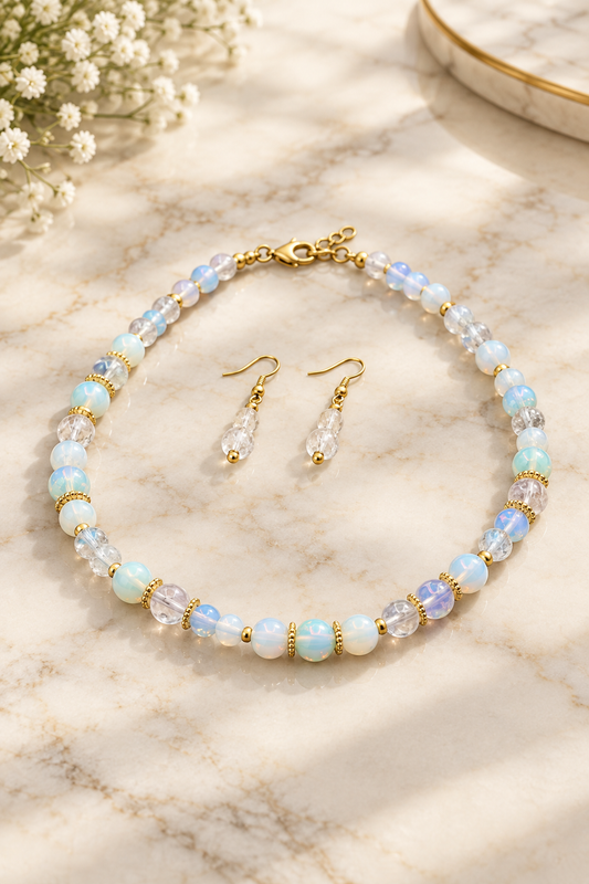 Blue & White Necklace Set