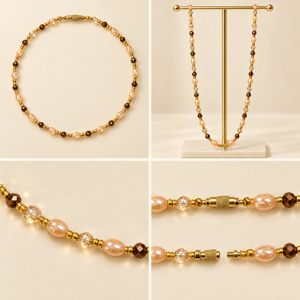 Champagne Glow Waist Beads product collage
