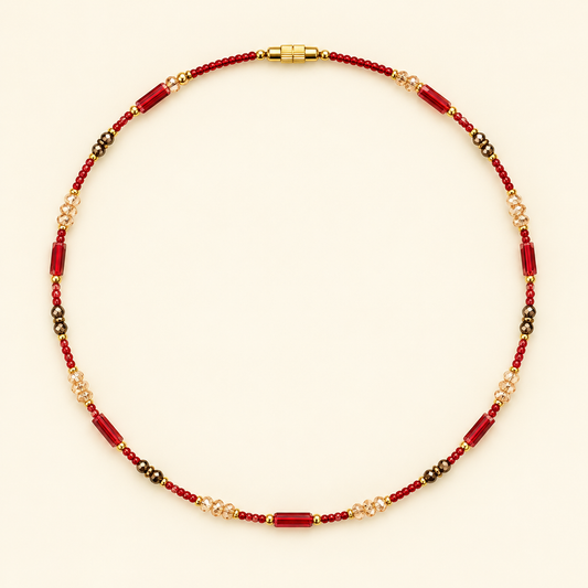 Crimson Radiance Waist Beads single-strand circle main photo