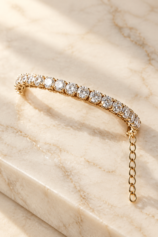 Gold Crystal Tennis Bracelet
