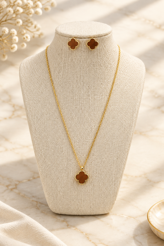 Golden Clove Charm Set - Mocha Bloom