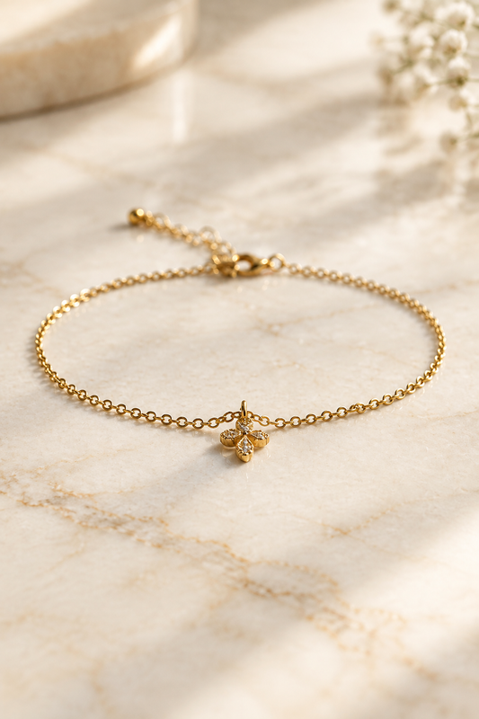 Golden Grace Butterfly Anklet