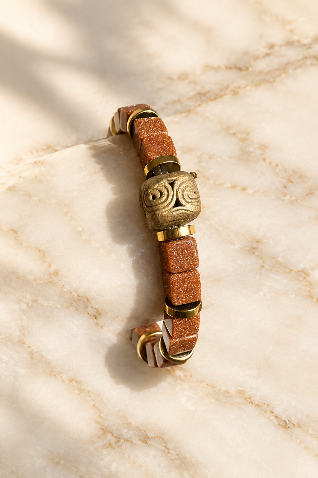 Goldstone Cube Bracelet