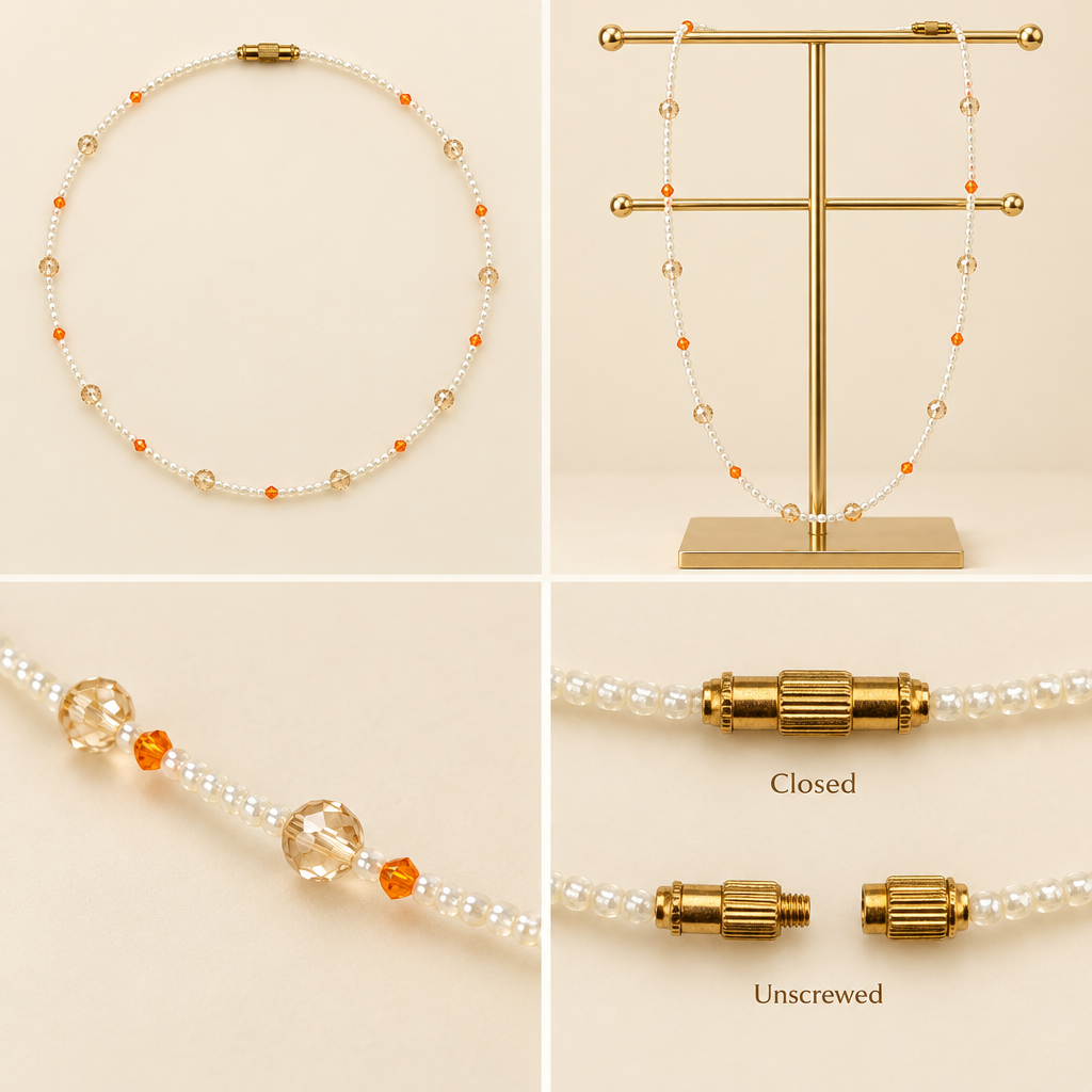 Ivory Sunset Waist Beads product collage