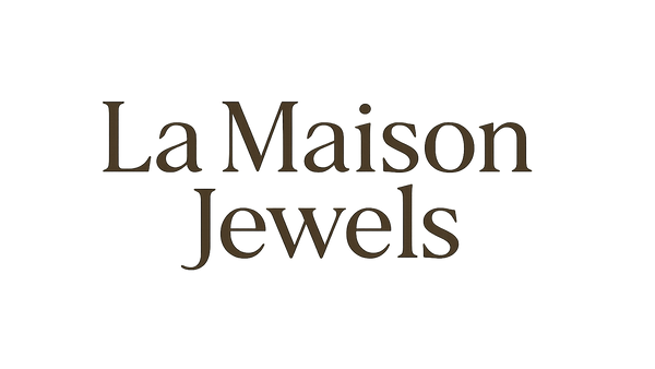 La Maison Jewels, in dark brown color with a elegant font