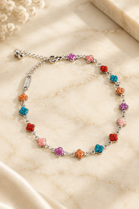 Rainbow Clover Sparkle Bracelet/Anklet
