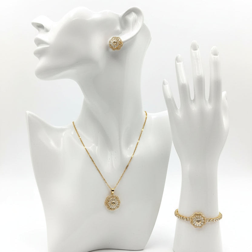 Radiant Bloom Sterling Silver Crystal
